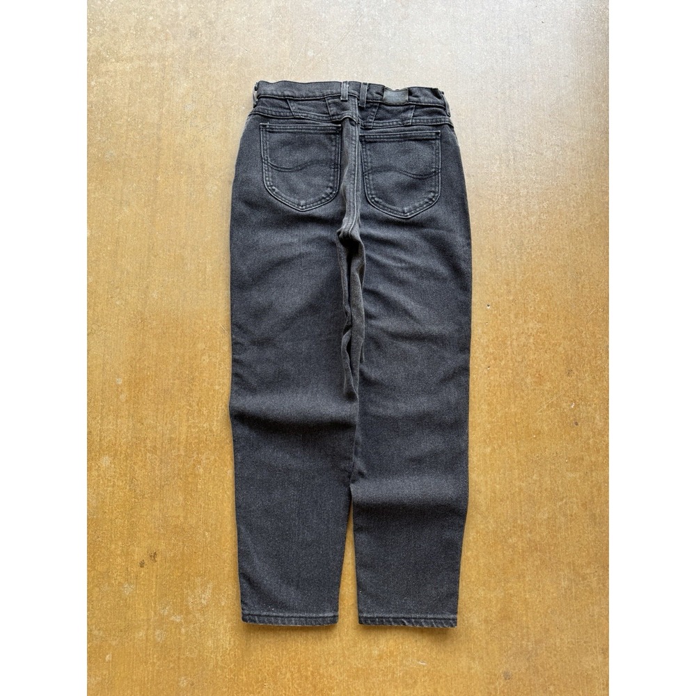 VTG 90s Lee Black Soft Denim Pleated Tapered Mom Jeans WMS 28x28 USA Made
